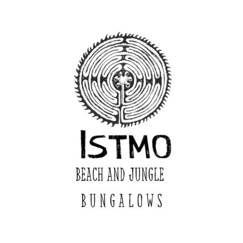 a logo for a beach and turquoise barbershop at Istmo Beach and Jungle Bungalows in San Carlos
