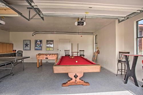 a room with a pool table and ping pong ball at Blue Ridge Home with Game Room 14 Mi to McKinney! in Blue Ridge