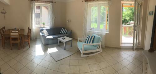 Posezení v ubytování Apartmán U ŘEKY