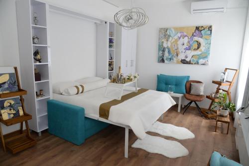 Giường trong phòng chung tại Apartment Krins