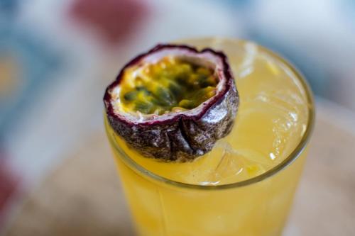 a cut up fig sitting on top of a drink at Mercure Gerringong Resort in Gerringong