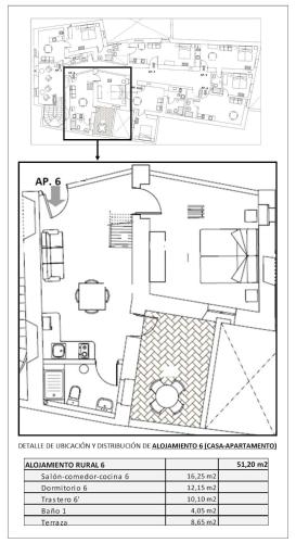 a floor plan of a house with at APARTAMENTOS RURALES POSADA DE LLERENA in Llerena