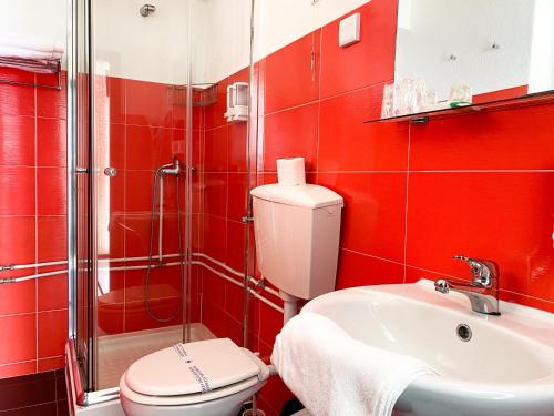 Koupelna v ubytování Hotel Cubata
