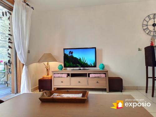 Μια τηλεόραση ή/και κέντρο ψυχαγωγίας στο Charmant appartement de 50m2 pour 2 personnes - terrasse et balcon