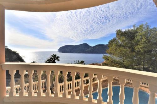 a balcony with a view of the ocean at Villa Camp de Mar, Sea View in Camp de Mar