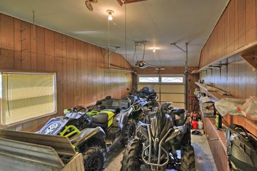 a group of motorcycles parked in a garage at Bluefield Retreat with Pool Table Near Parks! in Bluefield