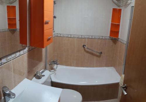 a small bathroom with a toilet and a sink at FRAMANTIS App No 6 in Costa Calma