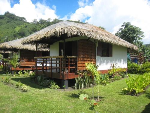 a small hut with a grass roof at Fare Arearea in Faaone