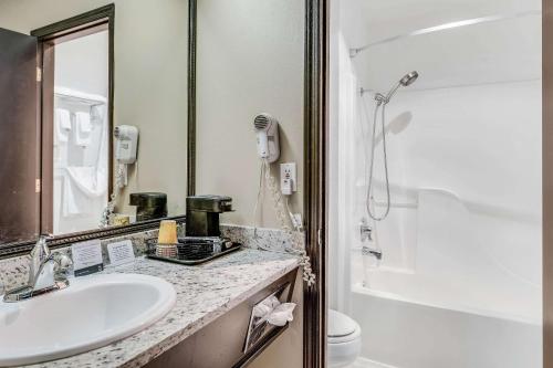 a bathroom with a sink and a shower at Quality Inn Cle Elum-Ellensburg in Cle Elum