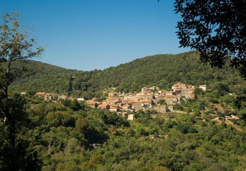 a small village on a hill in the mountains at Affittacamere Nonna Nana in Tirli