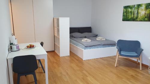 Katil atau katil-katil dalam bilik di Wohnung am Neckar