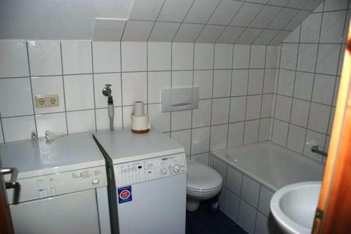 Koupelna v ubytování Hexenhäuschen