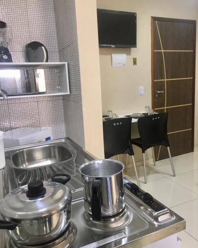 Dapur atau dapur kecil di Flats Integração