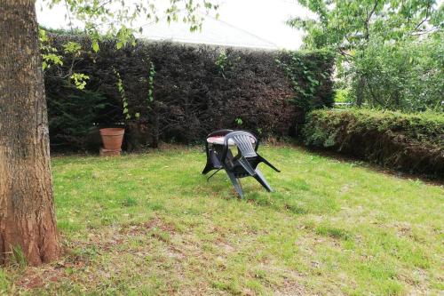 una estatua de pájaro en el césped en un patio en studio avec jardin à Rodez en Rodez