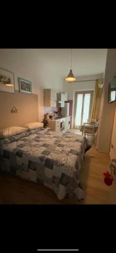 a bedroom with a large bed in a room at B&B La Caldosa in Olbia