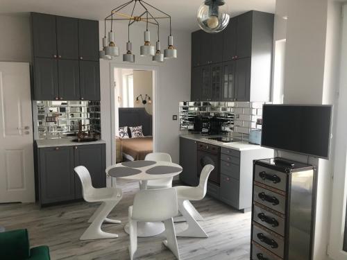 Kuchyňa alebo kuchynka v ubytovaní Luxury Wola Apartament