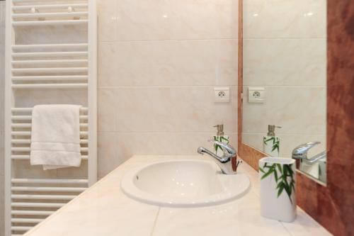 une salle de bain avec un lavabo et une douche dans l'établissement Le Savoy Palace - Five Stars Holiday House, à Nice