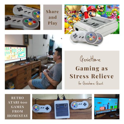 a collage of pictures with video games and a video game console at NORDIC Geniehome2BR1studio Free 90mbps WIFI and Carpark at Utropolis Suite Shah Alam in Shah Alam