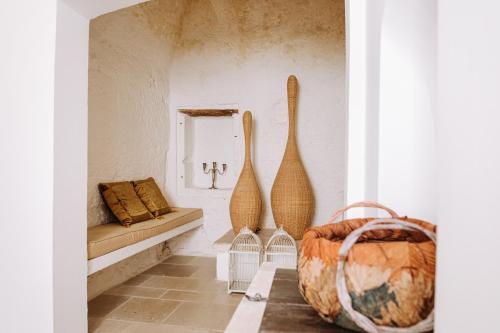 Ein Sitzbereich in der Unterkunft Masseria Garrappa