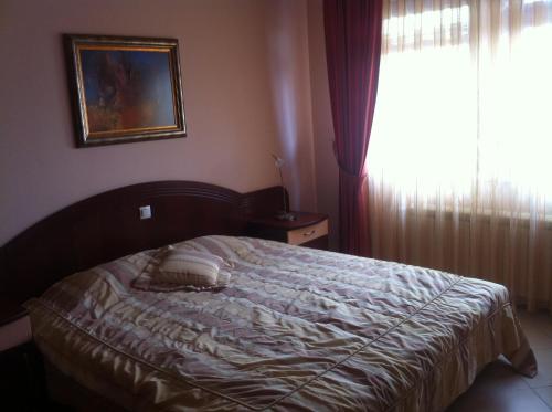 a bedroom with a bed and a window at Villa Mia Suites in Ohrid