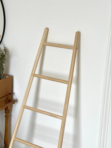 a wooden ladder leaning against a wall at Harbour View House in St Ives