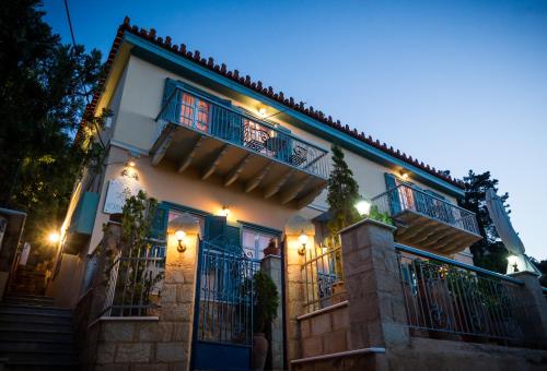 a large building with a large window at Acronafplia Pension A in Nafplio