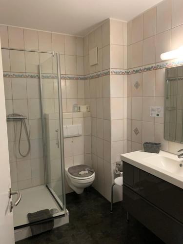 Bathroom sa Hotel Sundblick