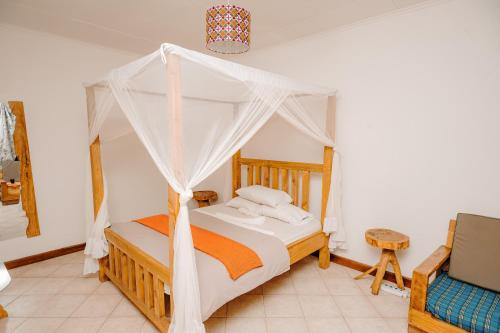 Ένα ή περισσότερα κρεβάτια σε δωμάτιο στο Villa Poa