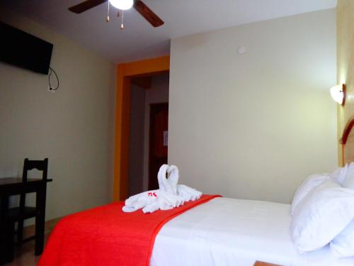 Ένα ή περισσότερα κρεβάτια σε δωμάτιο στο Hotel Pampa & Selva