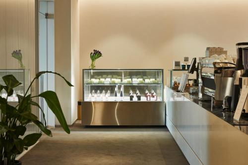 a display case in a store with some desserts at Yeosu Belle Mer in Yeosu