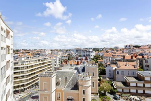 an aerial view of a city with buildings at Studio Thalmar - Welkeys in Biarritz