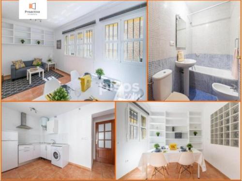 un collage de photos d'une cuisine et d'un salon dans l'établissement APTO CARRETERIAS MALAGA CENTRO, à Malaga