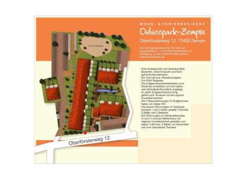 een plattegrond van het appartementencomplex bij Zempin Ostseepark WE 32 Insel Used in Zempin