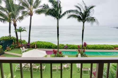 a view of the ocean from the balcony of a resort at Hale Napili in Lahaina