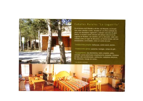 a collage of pictures of a living room with a couch at casas rurales la lagunilla in El Bonillo