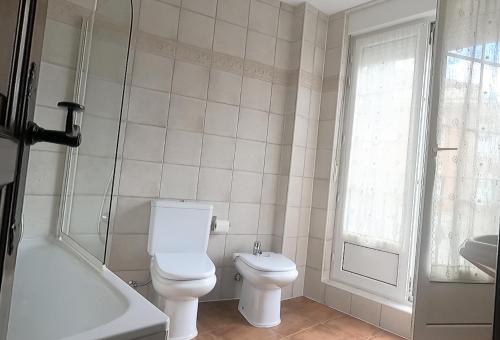 Koupelna v ubytování Hostal Santiago