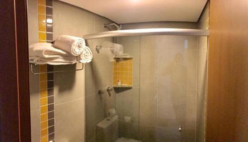 Ett badrum på OLÍMPIA - Thermas - Resort Maravilhoso!