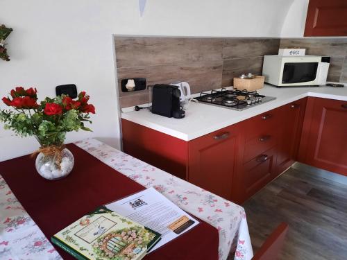 Dapur atau dapur kecil di L'Antica Canonica di Casa Bernardi, terrazzo Wi-Fi PetFriendly con Area Cani
