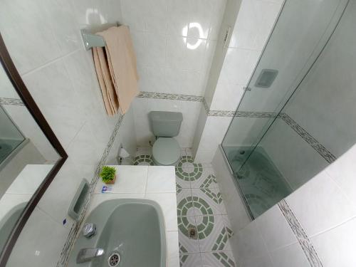 Koupelna v ubytování Hotel Sagarnaga