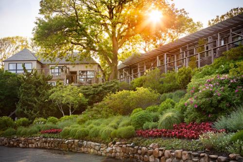 a garden in front of a building at Gurney's Montauk Resort & Seawater Spa in Montauk