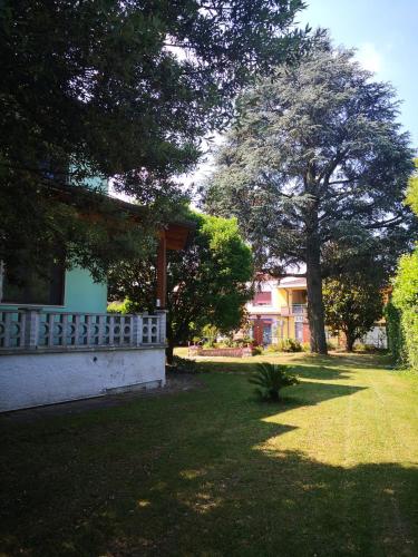 a house with a fence and a tree in a yard at Villa Franco in Orentano