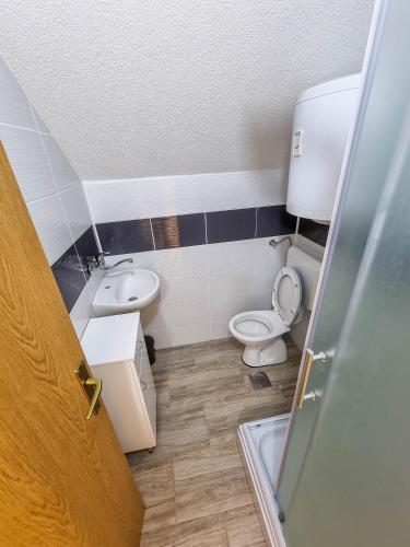 a bathroom with a toilet and a sink at Aparthouse Bilic in Jajce