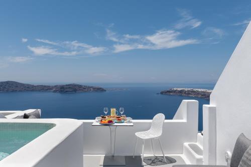 a view of the blue ocean from a villa at Kasimatis by La Perla - Adults Only in Imerovigli