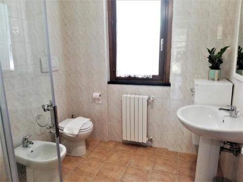 a bathroom with a toilet and a sink at Amore Cove Apartment - Riomaggiore - 5 terre in Riomaggiore