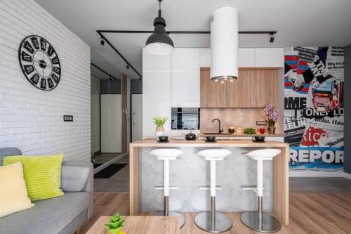 Dapur atau dapur kecil di Art Apart nad Oławą Wrocław