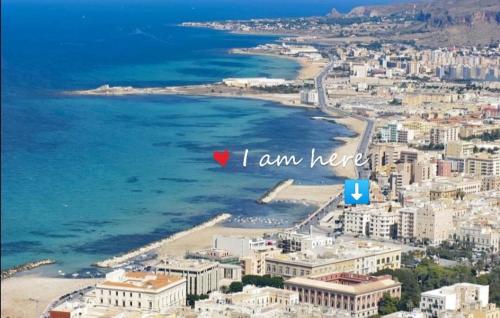 an aerial view of a city and the ocean at B&B 36 Passi dal mare 2.0 in Trapani