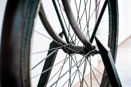 a close up of a wheel of a bike at A Casa da Cerca in Almodôvar