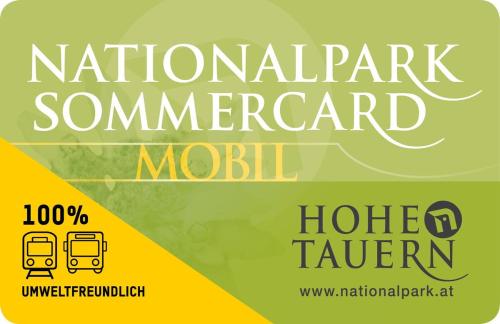 a poster for a national parkurrencyurrency module with a bus at Appartement Erwin & Eleonore Hüttl - Top 1 in Neukirchen am Großvenediger
