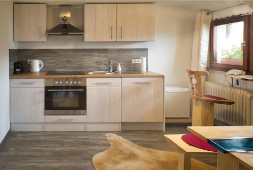 Kuchyň nebo kuchyňský kout v ubytování Gästehaus Sandvoss