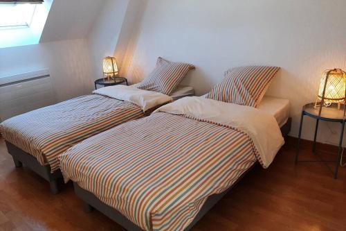 Postel nebo postele na pokoji v ubytování LA MAISON BLEUE